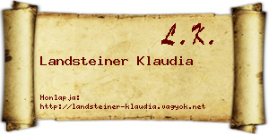 Landsteiner Klaudia névjegykártya